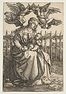 Virgin and Child Crowned by Two Angels by Albrecht Dürer