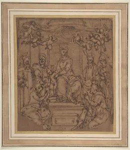 Virgin and Child Enthroned with Saint Anthony Abbot, Saint Peter, Saint Paul, Saint Julian the Hospitaler, Saint Roch, and Saint Mary Magdalen?