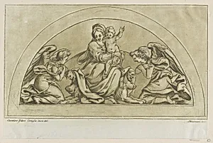 Virgin and child flanked by angels