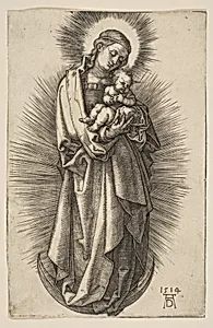 Virgin and Child on the Crescent with a Diadem by Albrecht Dürer