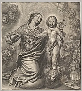 Virgin and Child Surrounded by Cherubs' Heads by Grégoire Huret
