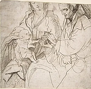 Virgin and Child with a Cleric