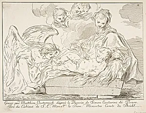Virgin and Child with an angel by Simone Cantarini|Matthias Oesterreich