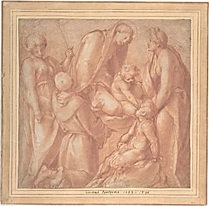 Virgin and Child with Saint Elizabeth, the Infant Baptist, Saint Anthony of Padua, and a Female Martyr by Jacopo da Pontormo (Jacopo Carucci)