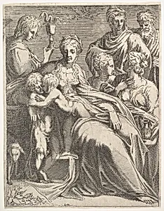 Virgin and Child with Saints by Léon Davent|Parmigianino (Girolamo Francesco Maria Mazzola)