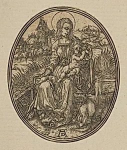 Virgin and Child with the Monkey (reverse copy) by Albrecht Dürer