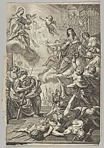 Virgin Helps Louis XIII to Expel the Vices by Grégoire Huret