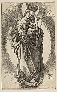 Virgin on the Crescent with Scepter and Starry Crown by Albrecht Dürer