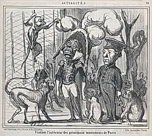 Visitant l'intérieur des principaux monuments de Paris, from Actualités, published in Le Charivari, March 9, 1859 by Honoré Daumier|Aaron Martinet|Destouches