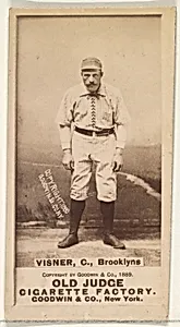Visner, Catcher, Brooklyn Bridegrooms, from the Old Judge series (N172) for Old Judge Cigarettes by Goodwin & Company