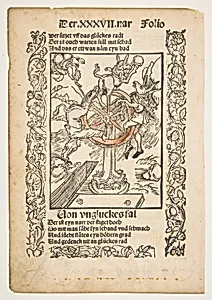 Von Ungluckes Fal, title page chapter 37 from "Sebastian Brandt, Das Narrenschrift" by Albrecht Dürer