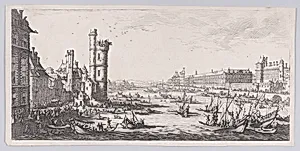 Vue du Louvre (View of the Louvre), from "Les Deux Grandes Vues de Paris" (The Two Large Views of Paris) by Jacques Callot