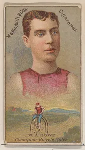 W.A. Rowe, Champion Bicycle Rider, from the Champions of Games and Sports series (N184, Type 1) issued by W.S. Kimball & Co.