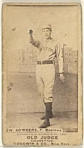 W. Sowders, Pitcher, Boston, from the Old Judge series (N172) for Old Judge Cigarettes by Goodwin & Company