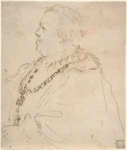 Waist-Length Portrait of a Man Wearing the Order of the Golden Fleece, in Profile Facing Left