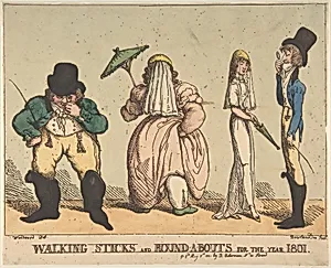 Walking Sticks and Round-A-Bouts for the Year 1801 by Thomas Rowlandson|Rudolph Ackermann, London|George Murgatroyd Woodward