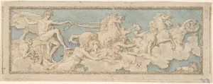Wall or Ceiling Decoration with a Young Man (Phaeton?) in a horse-drawn Chariot