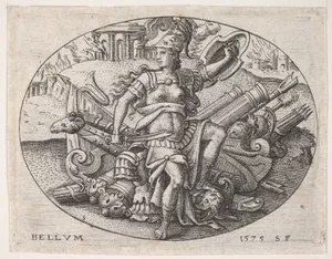 War: Bellona sits on a trophy of arms (La Guerre: Bellone assise sur un trophée d'armes)