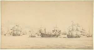 Warships at Sea by Willem van de Velde II
