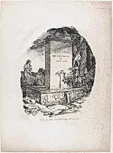 Watering Trough, Title Page of "Studies of Horses" (Etudes de Chevaux) by Théodore Gericault