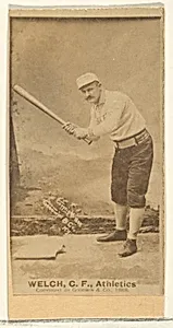 Welch, Center Field, Philadelphia Athletics, from the Old Judge series (N172) for Old Judge Cigarettes by Goodwin & Company