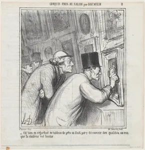 Well, if you look very closely, you might end up finding some quality! The color seems to be good., from 'Sketches from the Salon,' published in Le Charivari, June 16, 1865