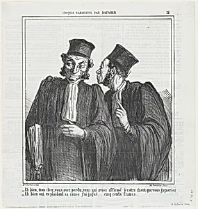 Well my friend, it seems you have lost..., from 'Parisian sketches,' published in Le Charivari, September 14, 1864 by Honoré Daumier|Aaron Martinet|Destouches