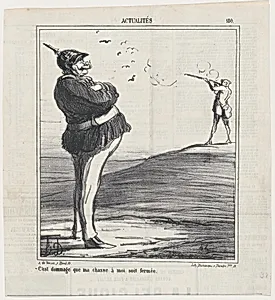 What a shame that I am not allowed go hunting, from 'News of the day,' published in Le Charivari, September 7, 1867 by Honoré Daumier|Arnaud de Vresse|Destouches