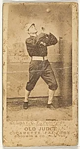 William Ashley "Billy" Sunday, Center Field, Pittsburgh, from the Old Judge series (N172) for Old Judge Cigarettes by Goodwin & Company