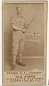 William B. "Farmer" Weaver, Center Field, Louisville Colonels, from the Old Judge series (N172) for Old Judge Cigarettes by Goodwin & Company