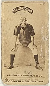 William "California" Brown, Catcher, New York, from the Old Judge series (N172) for Old Judge Cigarettes by Goodwin & Company