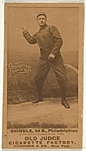 William D. "Billy" Shindle, 3rd Base, Philadelphia, from the Old Judge series (N172) for Old Judge Cigarettes by Goodwin & Company