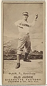 William Ellsworth "Bill" Blair, Pitcher, Hamilton Hams, from the Old Judge series (N172) for Old Judge Cigarettes by Goodwin & Company
