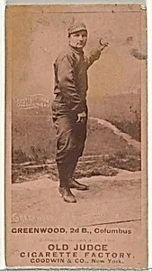 William F. "Bill" Greenwood, 2nd Base, Cleveland, from the Old Judge series (N172) for Old Judge Cigarettes by Goodwin & Company