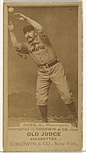 William Frederick "Bill" Krieg, Catcher, Minneapolis, from the Old Judge series (N172) for Old Judge Cigarettes by Goodwin & Company