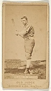 William H. "Dad" Clarke, Pitcher, Chicago, from the Old Judge series (N172) for Old Judge Cigarettes by Goodwin & Company