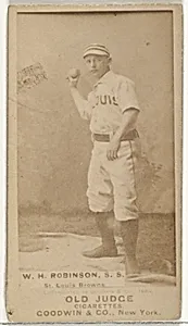 William H. "Yank" Robinson, Shortstop, St. Louis Browns, from the Old Judge series (N172) for Old Judge Cigarettes by Goodwin & Company