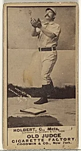 William Henry "Bill" Holbert, Catcher, New York Metropolitans, from the Old Judge series (N172) for Old Judge Cigarettes by Goodwin & Company