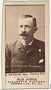 William Henry "Wattie" Watkins, Manager, Kansas City Cowboys, from the Old Judge series (N172) for Old Judge Cigarettes by Goodwin & Company