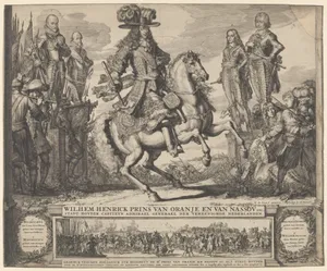 William III as Prince of Orange, with the four preceding Stadthouders, William I, Maurice, Frederick Hendrick, William II