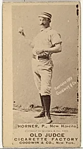 William "Jack" Frank Horner, Pitcher, New Haven, from the Old Judge series (N172) for Old Judge Cigarettes by Goodwin & Company