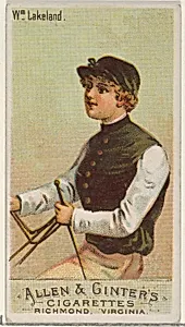 William Lakeland, from the Racing Colors of the World series (N22a) for Allen & Ginter Cigarettes by Allen & Ginter