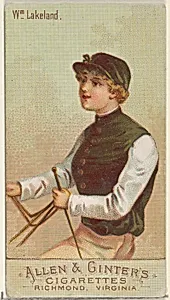 William Lakeland, from the Racing Colors of the World series (N22b) for Allen & Ginter Cigarettes by Allen & Ginter