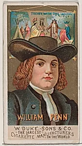 William Penn, from the series Great Americans (N76) for Duke brand cigarettes by W. Duke, Sons & Co.