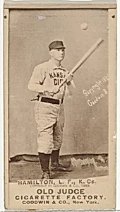 William Robert "Sliding Billy" Hamilton, Left Field, Kansas City Cowboys, from the Old Judge series (N172) for Old Judge Cigarettes by Goodwin & Company