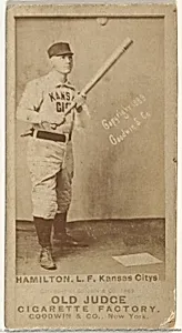 William Robert "Sliding Billy" Hamilton, Left Field, Kansas City Cowboys, from the Old Judge series (N172) for Old Judge Cigarettes by Goodwin & Company