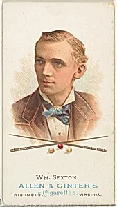 William Sexton, Billiard Player, from World's Champions, Series 1 (N28) for Allen & Ginter Cigarettes by Lindner, Eddy & Claus|Allen & Ginter