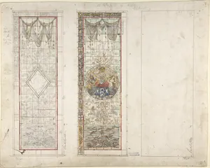 Window with marine motifs, design for Fishmongers’ Hall, London