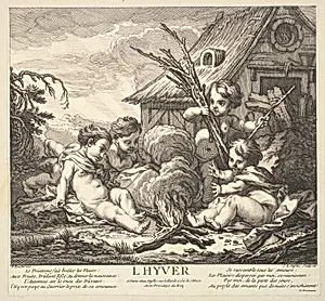 Winter by Claude Augustin Duflos le Jeune|François Boucher