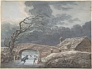 Winter Landscape with Skaters on a Frozen Canal